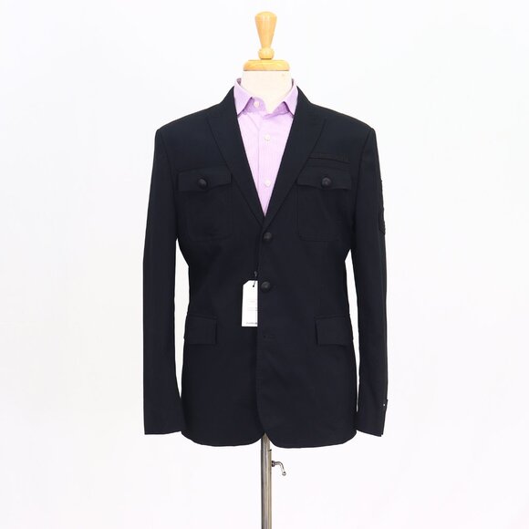 Express 42R Black Blazer Sport Coat Jacket 3-Button Solid T369 - Picture 1 of 11